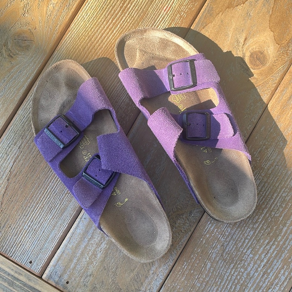 Birkenstock Arizona Women's Purple Suede Adjustable Strap Sandals